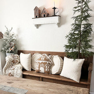 Distressed White Wood Wall Shelf