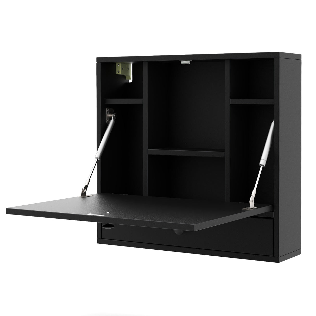 Wall-Mount Floating Desk Foldable Space Saving Laptop Workstation Black