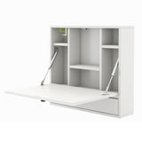 Wall-Mount Floating Desk Foldable Space Saving Laptop Workstation Black