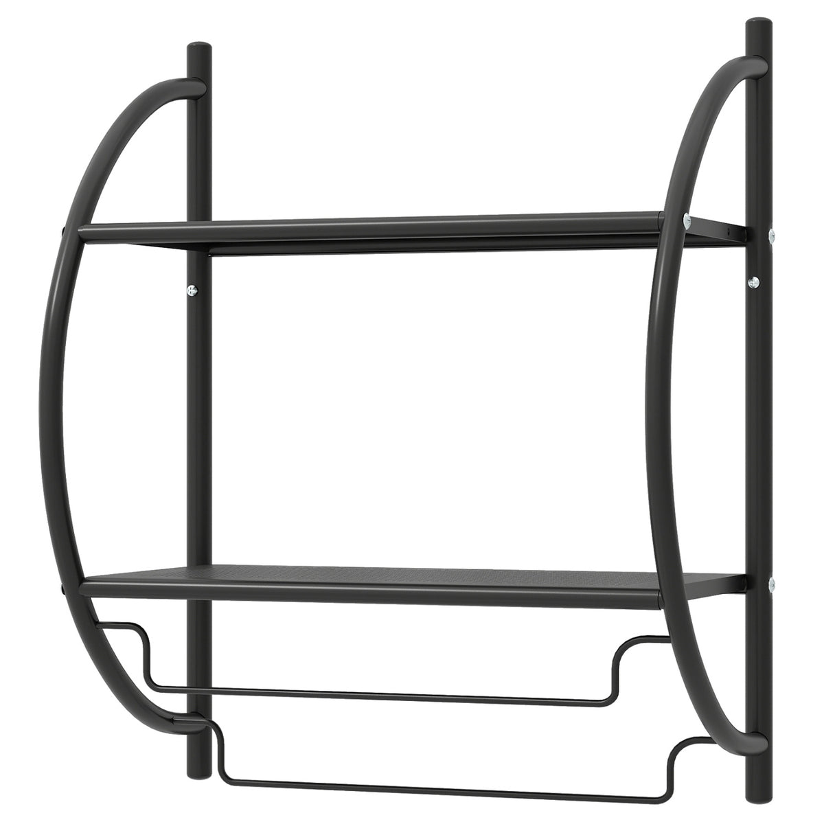 Wall Mounted 2-Tier Bathroom Towel Rack with 2 Towel Bars-Black