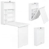 Wall Mounted Fold-Out Convertible Floating Desk Space Saver-Black