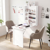 Wall Mounted Fold-Out Convertible Floating Desk Space Saver-White