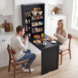 Wall Mounted Fold-Out Convertible Floating Desk Space Saver-Black