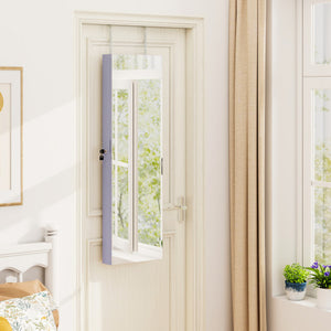 Wall and Door Mounted Mirrored Jewelry Cabinet with Lights-Purple