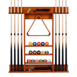 Wall-mounted Billiards Pool Cue Rack Only-Brown