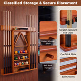 Wall-mounted Billiards Pool Cue Rack Only-Brown