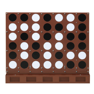 Wall-mounted Metal Connect-4 Game with Acrylic Discs-Walnut