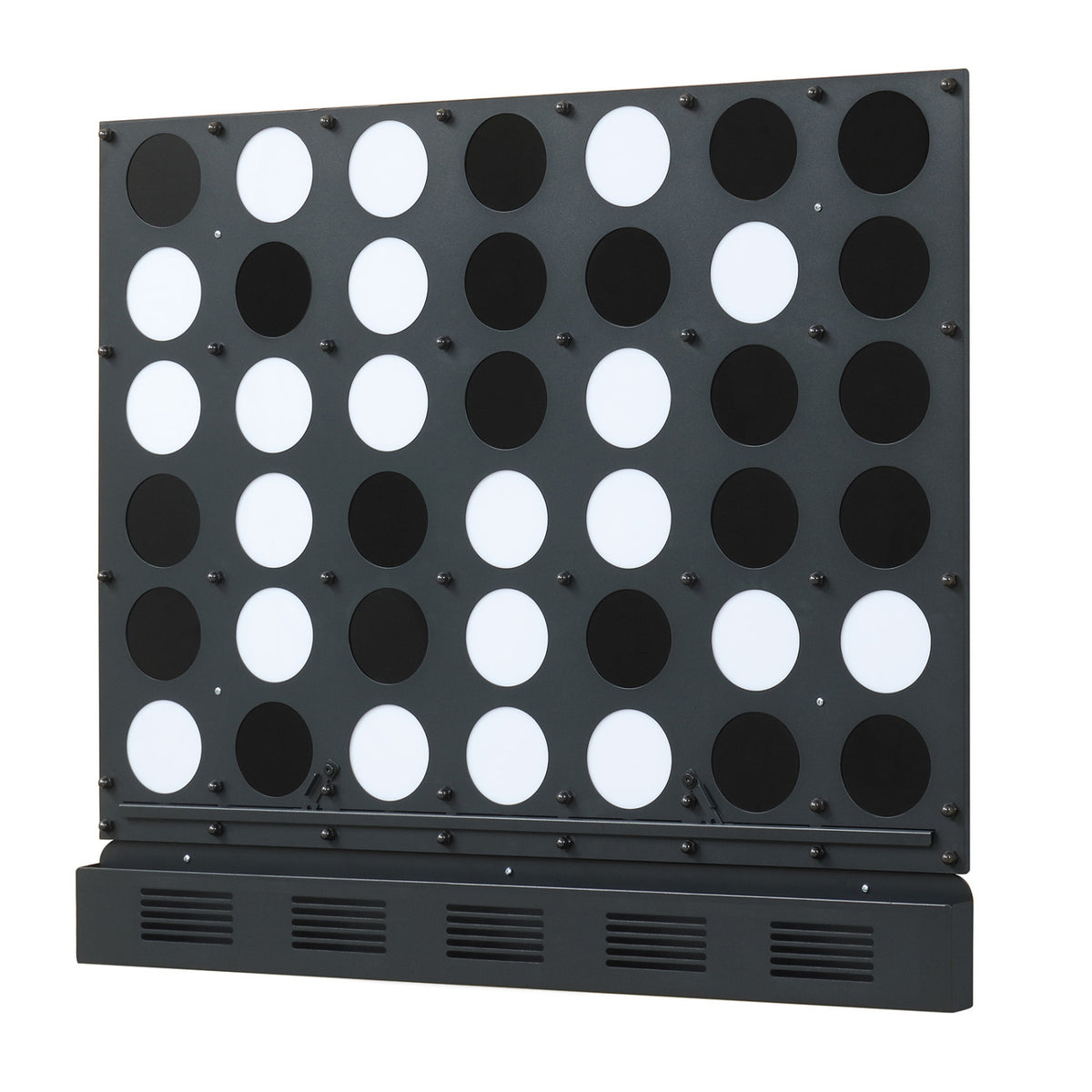 Wall-mounted Metal Connect-4 Game with Acrylic Discs-Black