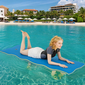 7 Inches x 2 Inches Water Mat with Safety Tether and Pillow Design for Lake and Pool-Blue