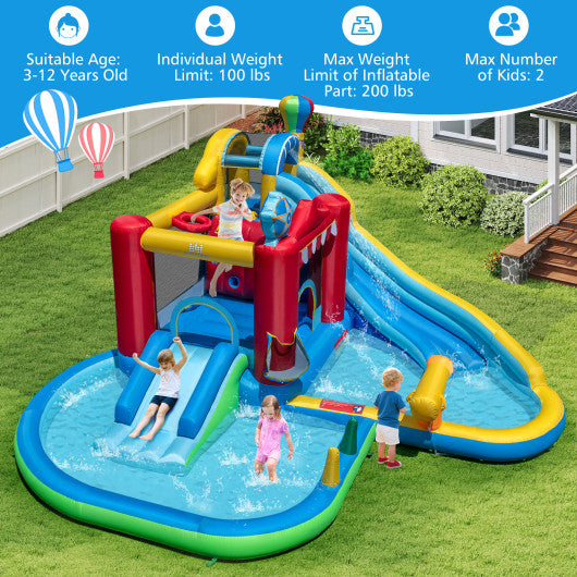 Inflatable Water Park Water Slide Wet Dry Combo Bounce House