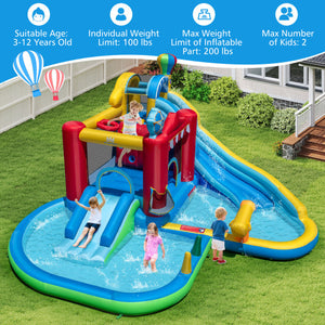 Inflatable Water Park Water Slide Wet Dry Combo Bounce House