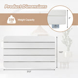 Waterproof HIPS Spa Shower Mat for Bathroom with Non Slip Foot Pads-White