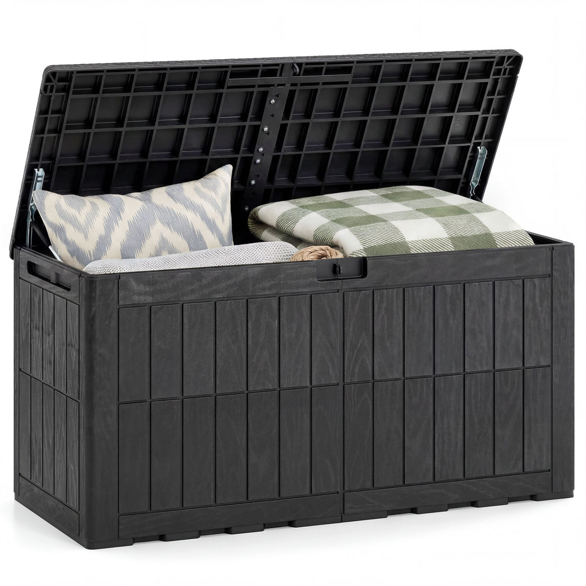 Waterproof Lockable Outdoor Deck Box for Tools Cushions Pool-Black