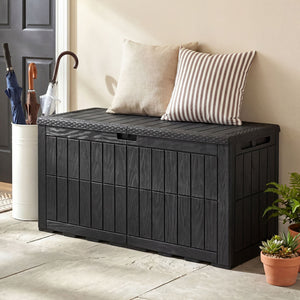 Waterproof Lockable Outdoor Deck Box for Tools Cushions Pool-Black