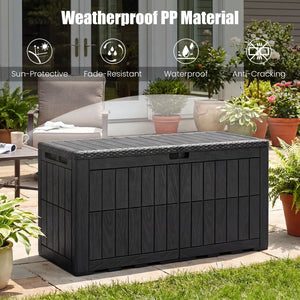 Waterproof Lockable Outdoor Deck Box for Tools Cushions Pool-Black