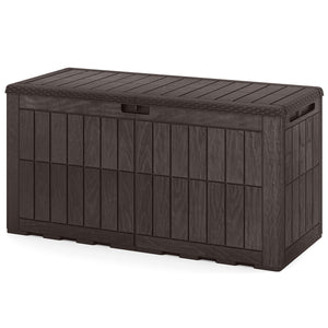 Waterproof Lockable Outdoor Deck Box for Tools Cushions Pool-Dark Brown