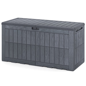 Waterproof Lockable Outdoor Deck Box for Tools Cushions Pool-Gray