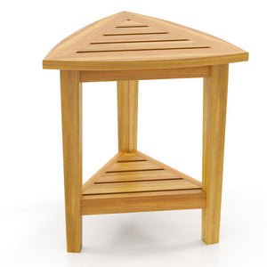 18 Inches Waterproof Shower Stool with Storage Shelf