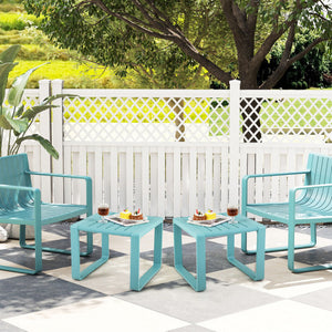 Weather Resistant Adirondack Outdoor Side Table Set of 2-Blue
