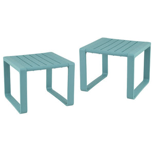 Weather Resistant Adirondack Outdoor Side Table Set of 2-Blue