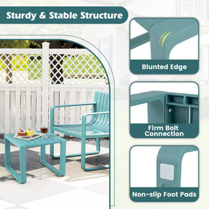 Weather Resistant Adirondack Outdoor Side Table Set of 2-Blue