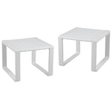 Weather Resistant Adirondack Outdoor Side Table Set of 2-White