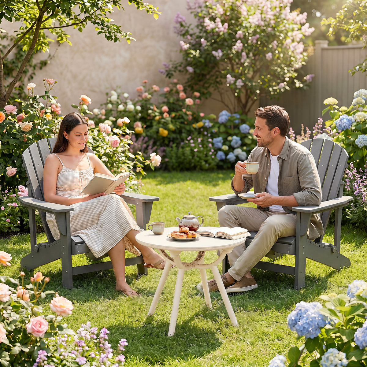 Weather-Resistant Circular Small End Table for Poolside and Balcony-1 Piece