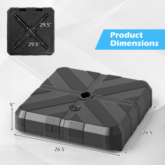 Weighted Offset Umbrella Base with Cross Bracket and Cut-out Handles