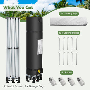 10 x 20 Feet Outdoor Pop-Up Patio Folding Canopy Tent-White by DirectDeals