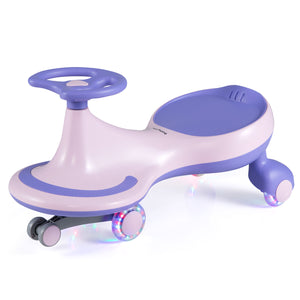 Wiggle Car Ride-on Toy with Flashing Wheels-Purple