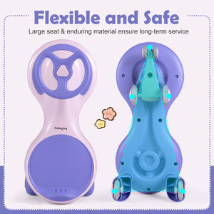 Wiggle Car Ride-on Toy with Flashing Wheels-Purple