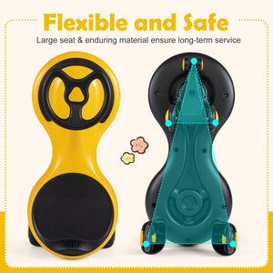 Wiggle Car Ride-on Toy with Flashing Wheels-Yellow