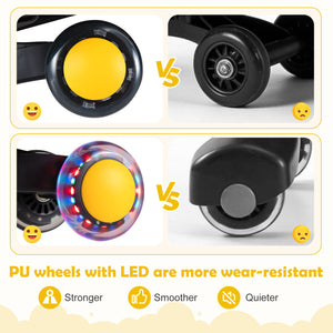 Wiggle Car Ride-on Toy with Flashing Wheels-Yellow