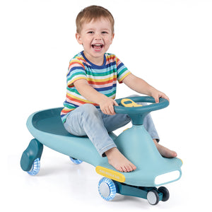 Wiggle Car for Kids with LED Flashing Wheels for Indoor Outdoor Play-Blue