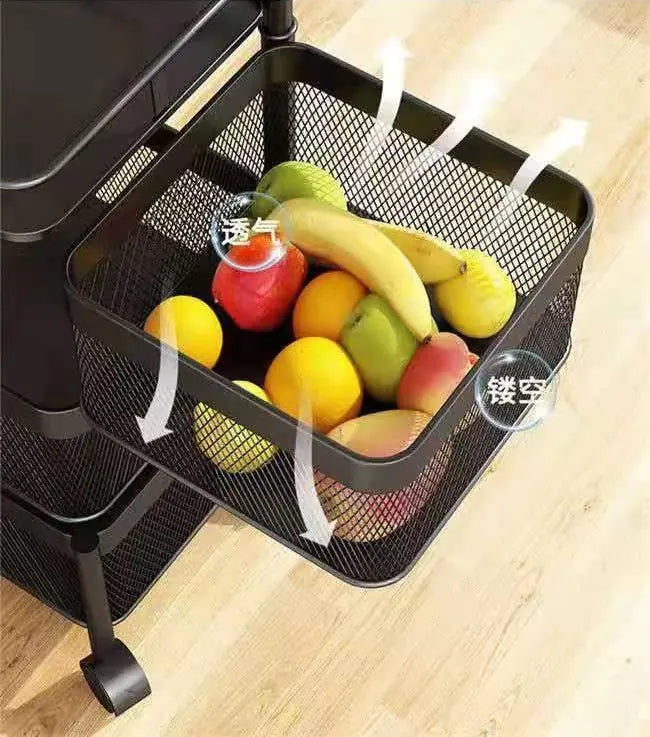 Stackable Metal Rotating Basket Rack with Wheels