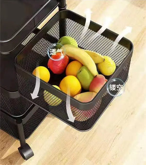 Stackable Metal Rotating Basket Rack with Wheels
