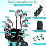 Women's Complete Golf Clubs and Bag Set Golf Stand Bag-Green