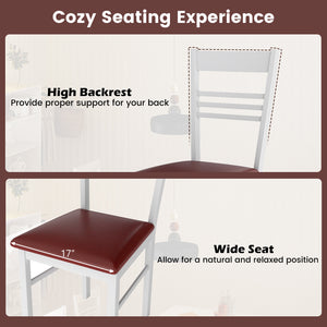 Wood Dining Chairs Set of 4 with Rubber Wood Frame-White