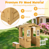 Outdoor Playhouse with Serving Stations and Door for 2+ Years Old