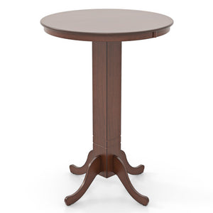 Wood Pub Round Dining Table with Pedestal Base