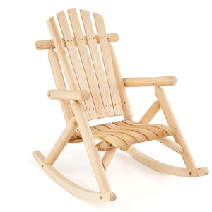 Wood Single Porch Rocker Lounge Patio Rocking Chair