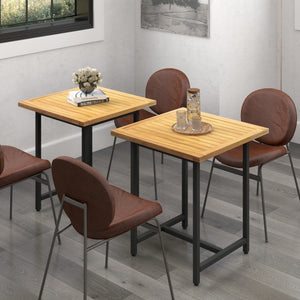 Indoor Outdoor Teak Wood Slatted Tabletop Panel Board Split in 2 Square