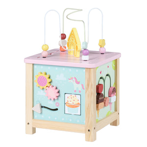Wooden Activity Cube with Montessori Sensory Toys for 18+ Months Toddlers