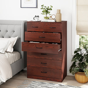 Wooden Chest of Drawers with Anti-toppling Device and Metal Handles