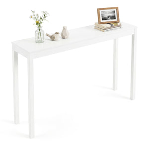 Wooden Console Table Modern Farmhouse Sofa Table with Thickened Top-White