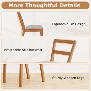 Dining Chair Set of 2 Modern Kitchen Chair with Upholstered Seat-Brown