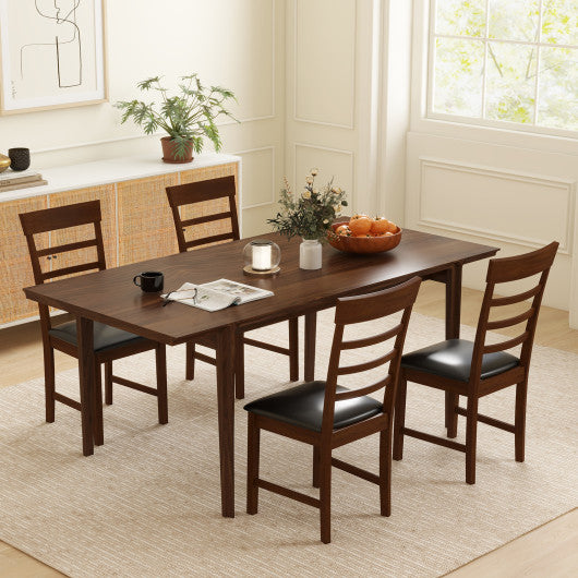 Wooden Dining Chair with Rubber Wood Frame Set of 2-Oak