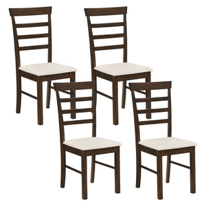 Wooden Dining Chairs Set of 4 with Fabric Cushion for Dining Room-Brown