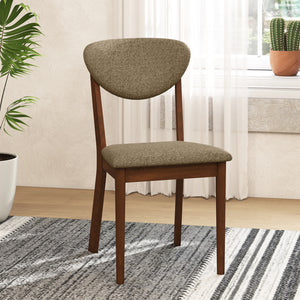 Wooden Dining Chairs Set of 4 with Padded Seat Back for Dining Room-Brown