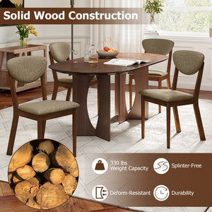 Wooden Dining Chairs Set of 4 with Padded Seat Back for Dining Room-Brown